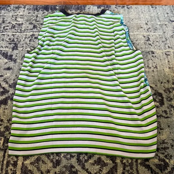 CAbi Printed Complete Floral Front and Striped Back Sleeveless Top Size XS - Picture 3 of 6